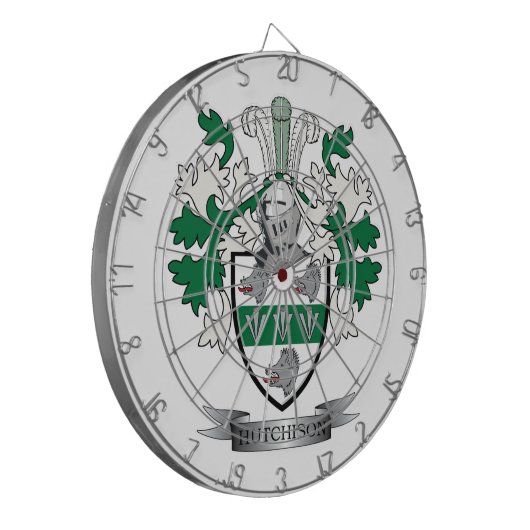 Hutchisonの家紋の紋章付き外衣 ダーツボード (正面左)