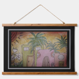 Huts & Palm Trees 吊り下げ型タペストリー