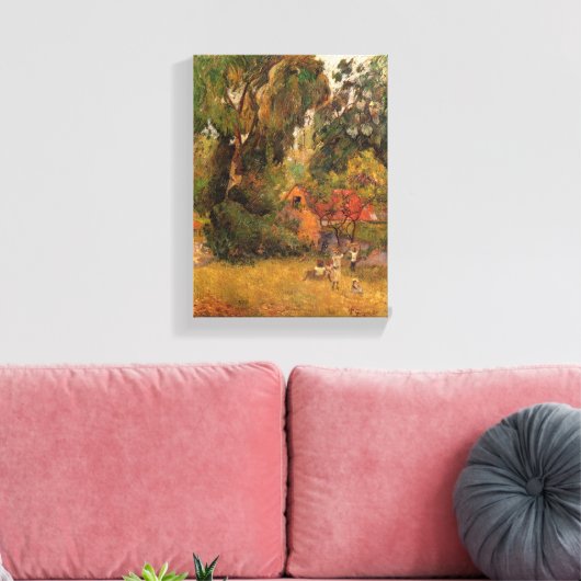 Huts Under The Trees by Paul Gauguin キャンバスプリント (インサイチュ (リビング))