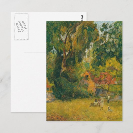 Huts Under the Trees by Paul Gauguin ポストカード (正面/裏面)