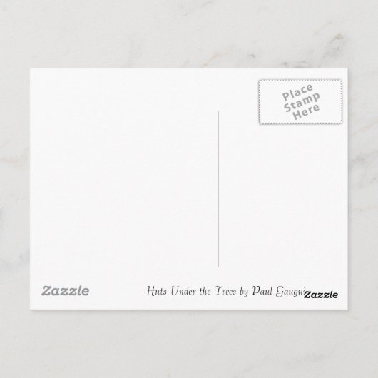 Huts Under the Trees by Paul Gauguin ポストカード (裏面)