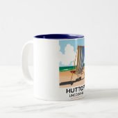 Huttoft海岸の旅行ポスター ツートーンマグカップ (正面左)