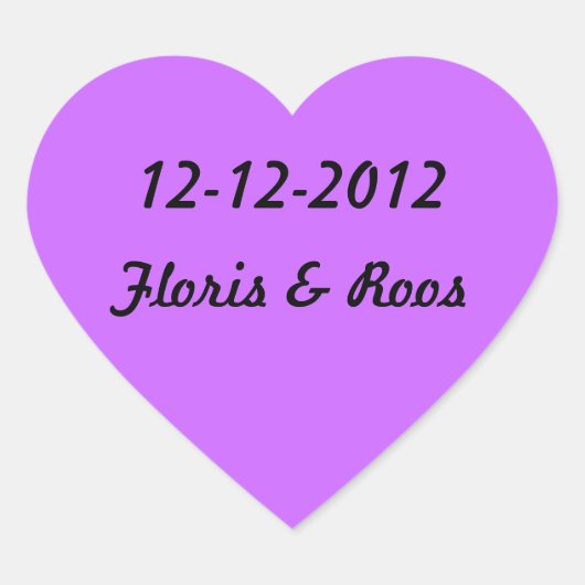 Huwelijks sticker ハートシール (正面)