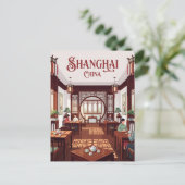 Huxinting Teahouse Interior China ポストカード (スタンド正面)