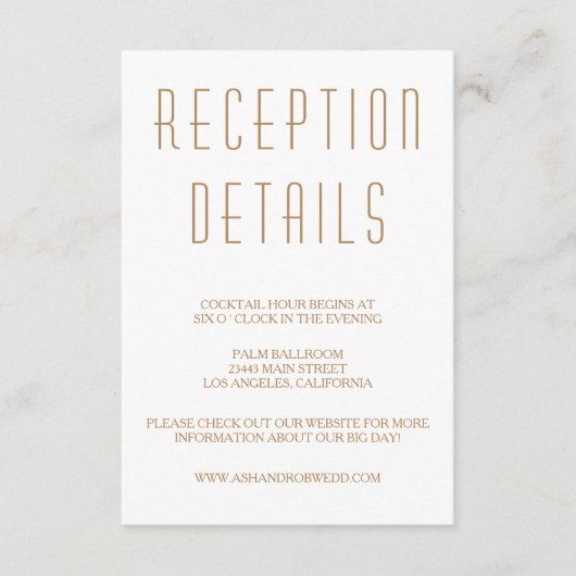 Huxley モダンウェディング 受付カード エンクロージャーカード (正面)