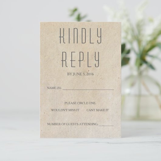 Huxley モダン RSVPカード (スタンド正面)