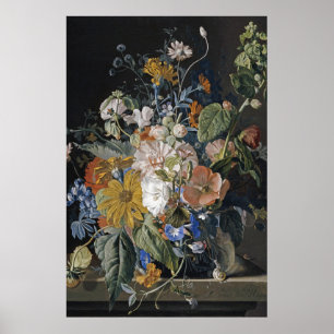Huysum 1月ヴァン-ケシ、Hollyhock、朝顔 ポスター