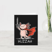 Huzzah Axolotl Knight Funny Sword Meme Quote  カード (正面)