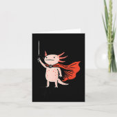Huzzah Axolotl Knight Funny Sword Meme Quote  カード (正面)