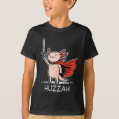 Huzzah Axolotl Knight Funny Sword Meme Quote  Tシャツ (正面)