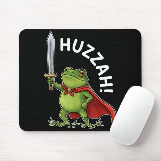 Huzzah Frog Knight Funny Sword Meme Frog Quote Men マウスパッド (マウス)