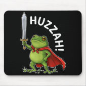 Huzzah Frog Knight Funny Sword Meme Frog Quote Men マウスパッド (正面)