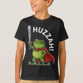 Huzzah Frog Knight Funny Sword Meme Frog Quote Men Tシャツ (正面)
