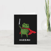 Huzzah Frog Knight Funny Sword Meme Quote  カード (正面)