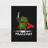 Huzzah Frog Knight Funny Sword Meme Quote  カード (正面)