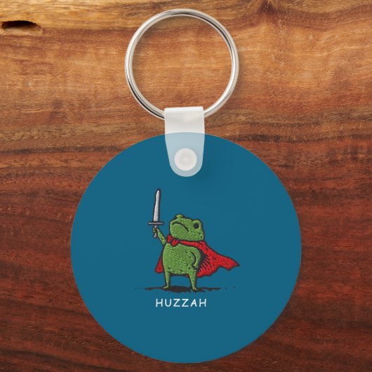 Huzzah Frog Knight Funny Sword Meme Quote キーホルダー (正面)