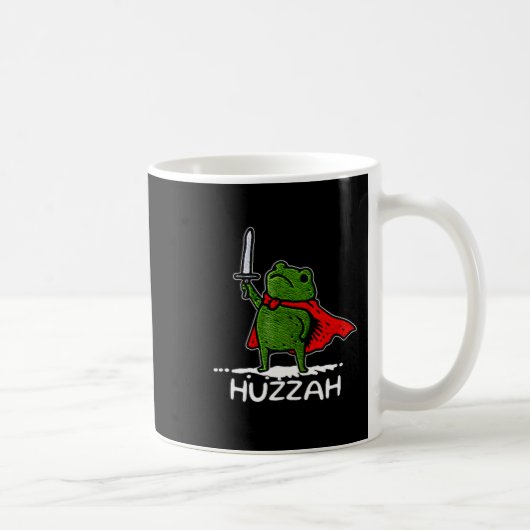 Huzzah Frog Knight Funny Sword Meme Quote  コーヒーマグカップ (右)