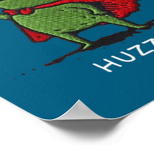 Huzzah Frog Knight Funny Sword Meme Quote  ポスター (角)