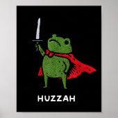 Huzzah Frog Knight Funny Sword Meme Quote ポスター (正面)