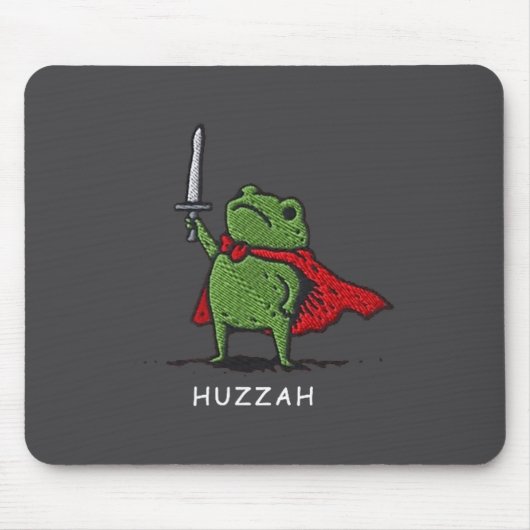 Huzzah Frog Knight Funny Sword Meme Quote  マウスパッド (正面)