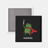 Huzzah Frog Knight Funny Sword Meme Quote  マグネット (正面/裏面)