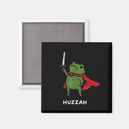 Huzzah Frog Knight Funny Sword Meme Quote  マグネット (正面/裏面)