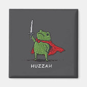 Huzzah Frog Knight Funny Sword Meme Quote  マグネット (正面)