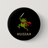 Huzzah Frog Knight Funny Sword Meme Quote  缶バッジ (正面)