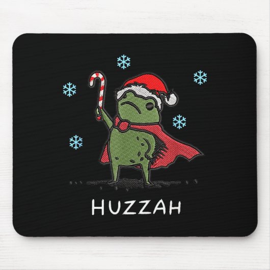 Huzzah Frog Knight Funny Sword Meme Quote Christma マウスパッド (正面)