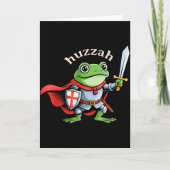 Huzzah Frog Knight Funny Sword Meme Quote Medieval カード (正面)
