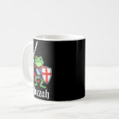 Huzzah Frog Knight Funny Sword Meme Quote Medieval コーヒーマグカップ (正面左)