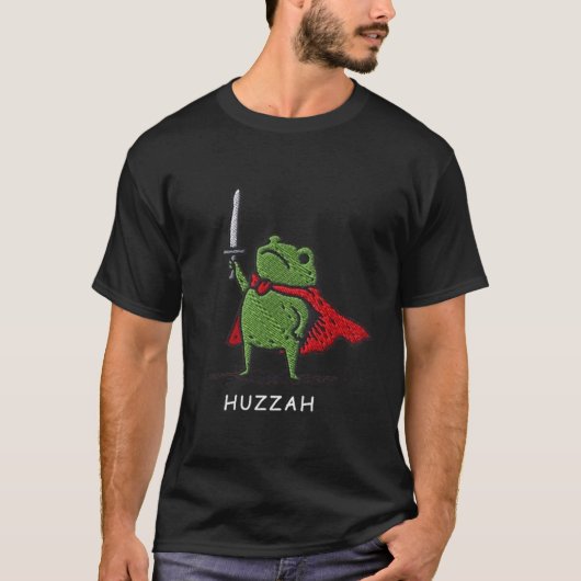 Huzzah Frog Knight Funny Sword Meme Quote Tシャツ (正面)