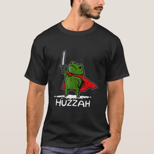 Huzzah Frog Knight Funny Sword Meme Quote  Tシャツ (正面)