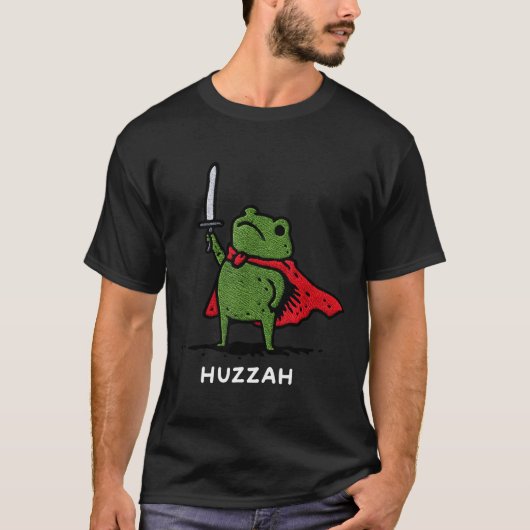 Huzzah Frog Knight Funny Sword Meme Quote  Tシャツ (正面)