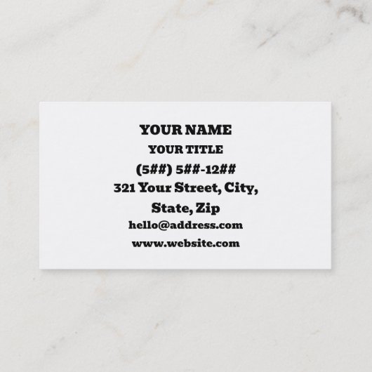 Huzzah! {Medieval Typography} 名刺 (裏面)