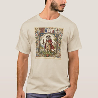Huzzah Meerkat Medieval Knight Cute Illustration Tシャツ