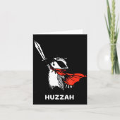 Huzzah Raccoon Knight Funny Sword Meme Quote  カード (正面)