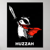 Huzzah Raccoon Knight Funny Sword Meme Quote  ポスター (正面)