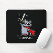 Huzzah Raccoon Knight Funny Sword Meme Quote  マウスパッド (マウス)
