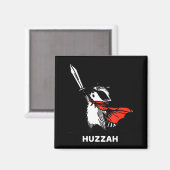 Huzzah Raccoon Knight Funny Sword Meme Quote  マグネット (正面/裏面)