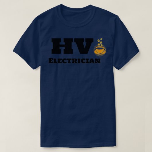 HV電気技師とコーヒー Tシャツ (デザイン正面)