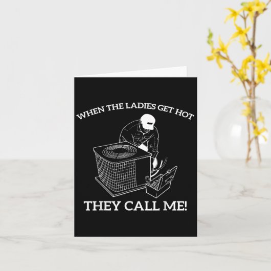 Hvacおもしろいは女性が熱くなると私を呼ぶ カード (黄色い花)