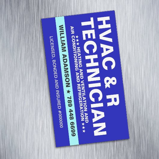 HVACおよび冷蔵サービス | テクニシャン マグネット名刺