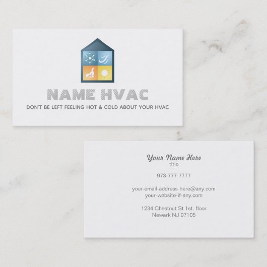 HVACのスローガンの名刺 名刺 (正面/裏面)