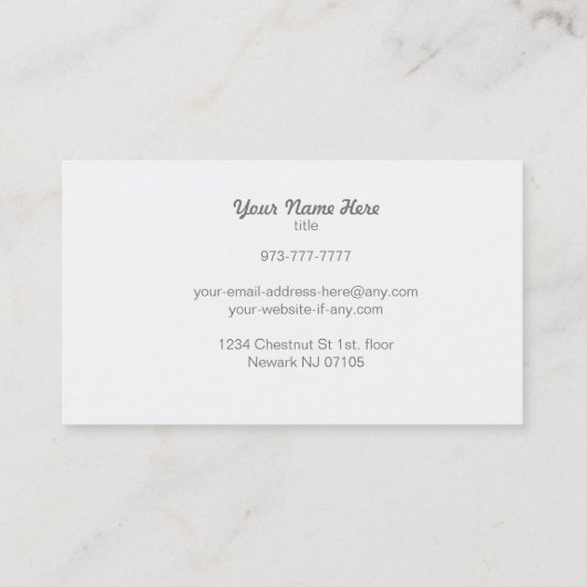 HVACのスローガンの名刺 名刺 (裏面)