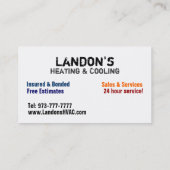 HVACの名刺 名刺 (裏面)