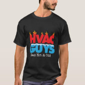 Hvacの走人々熱と冷おもしろい熱と冷却 Tシャツ (正面)