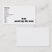 HVACは私の生命を一度救いました 名刺 (正面/裏面)