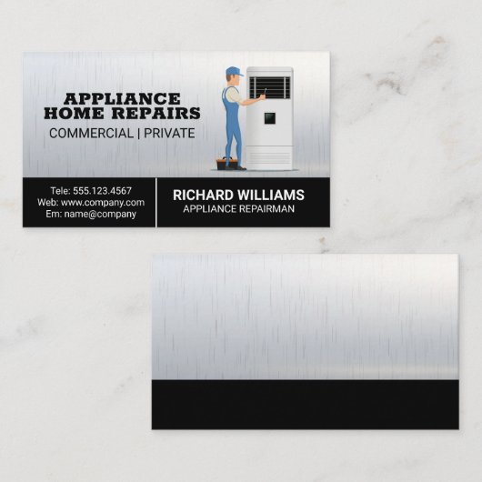 HVACを修復する |便利屋 名刺 (正面/裏面)