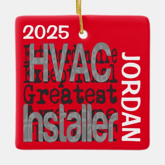 HVACインストーラーの外部調整カスタム セラミックオーナメント (正面)